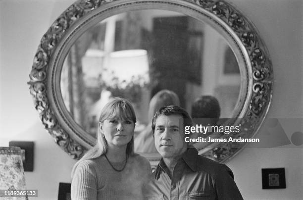 French actress Marina Vlady at home in Paris with her husband Vladimir Vysotsky, a Russian anti-establishment actor, poet, songwriter and singer,...