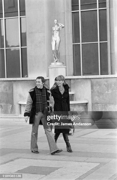 French actress Marina Vlady in Paris at the Trocadero with her husband Vladimir Vysotsky, a Russian anti-establishment actor, poet, songwriter and...