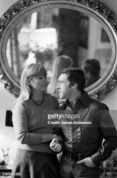 French actress Marina Vlady at home in Paris with her husband Vladimir Vysotsky, a Russian anti-establishment actor, poet, songwriter and singer,...