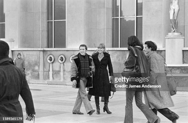 French actress Marina Vlady in Paris at the Trocadero with her husband Vladimir Vysotsky, a Russian anti-establishment actor, poet, songwriter and...