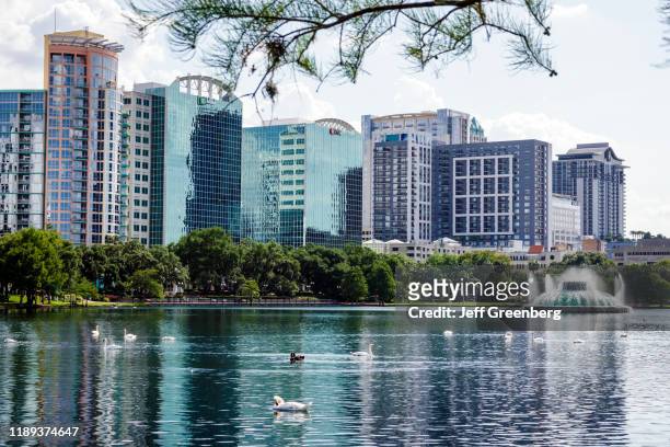Orlando, Downtown, Lake Eola Park and skyline.