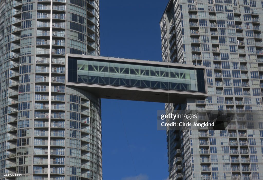 Bridge Connecting Two Tall Residential Buildings High-Res Stock Photo ...