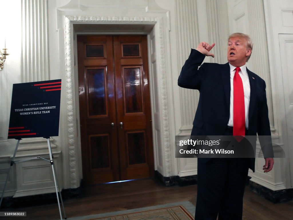 President Trump Participates In NCAA Collegiate National Champions Day At The White House