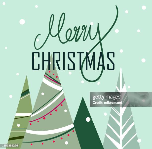 christmas illustration of chrismas tree - christmas card - christmas ivy stock pictures, royalty-free photos & images