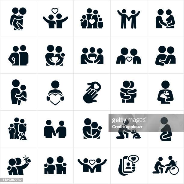 love and relationships icons - bonding stock illustrations
