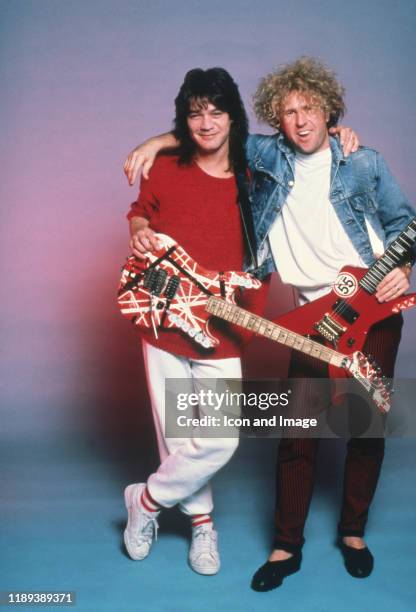 Dutch-American lead guitarist and songwriter Eddie Van Halen and American rock vocalist, songwriter and entrepreneur Sammy Hagar, of the hard rock...