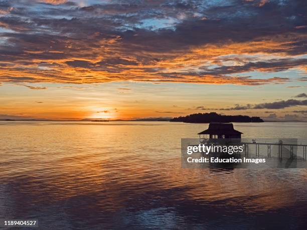 Dawn breaking over the island of Kolombangara, New Georgia Group, Solomon Islands South Pacific.