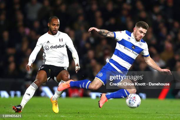 Ryan manning of Queens Park Rangers and Denis Odoi of Fulham FC in action during the Sky Bet Championship match between Fulham and Queens Park...