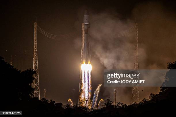 Soyouz rocket lift-off from Europe's launchpad in Kourou, French Guiana, on December 18 with Europe's CHEOPS planet-hunting satellite on board. The...