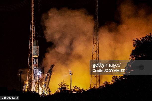 Soyouz rocket lift-off from Europe's launchpad in Kourou, French Guiana, on December 18 with Europe's CHEOPS planet-hunting satellite on board. The...