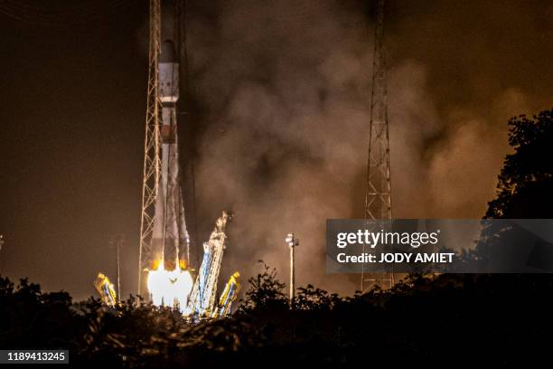 Soyouz rocket lift-off from Europe's launchpad in Kourou, French Guiana, on December 18 with Europe's CHEOPS planet-hunting satellite on board. The...