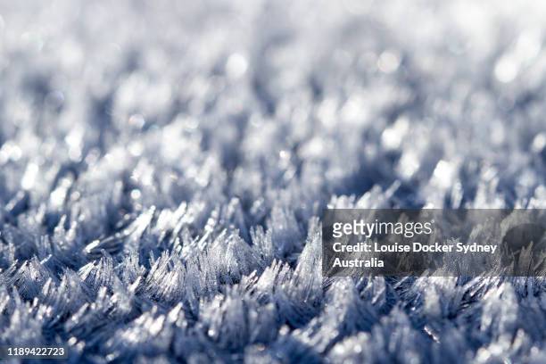 close up of frost, showing icy particles - louise docker sydney australia stock pictures, royalty-free photos & images