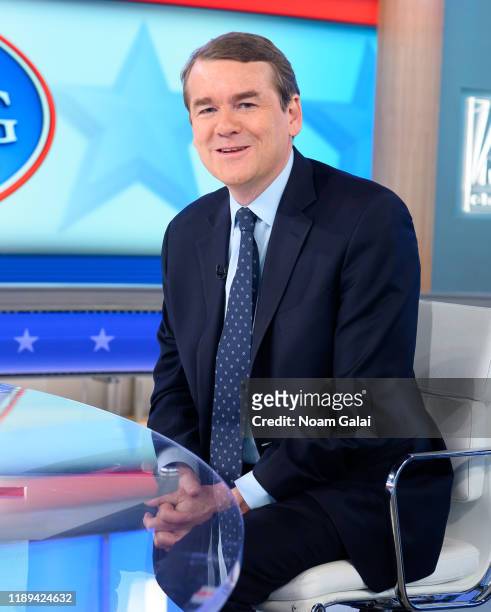 Senator Michael Bennet visits FOX News Channel's "The Daily Briefing with Dana Perino" at the Fox News Studios on November 22, 2019 in New York City.