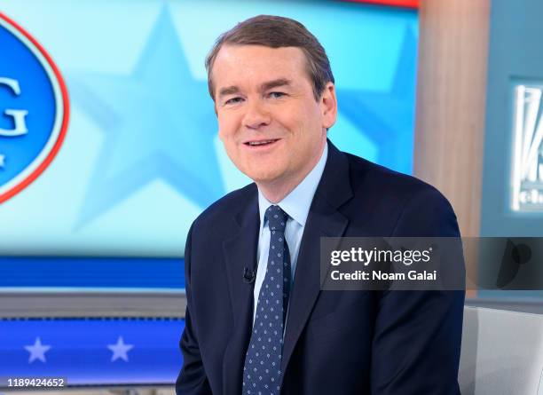 Senator Michael Bennet visits FOX News Channel's "The Daily Briefing with Dana Perino" at the Fox News Studios on November 22, 2019 in New York City.