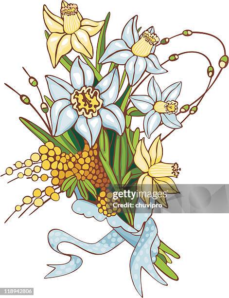 ilustrações, clipart, desenhos animados e ícones de buquê narcissuses - paperwhite narcissus