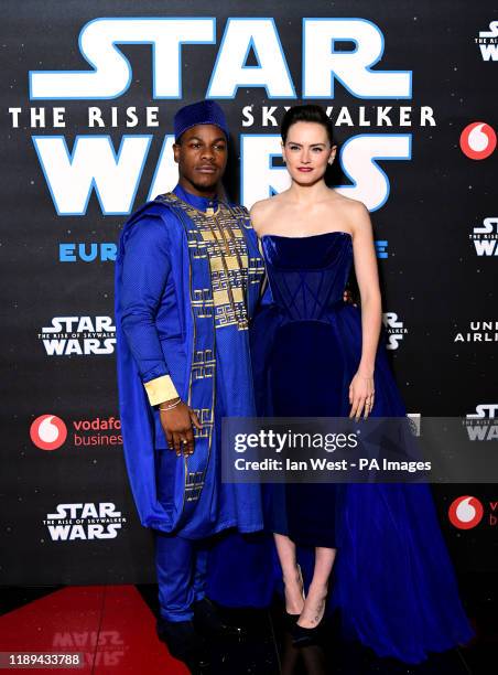 John Boyega and Daisy Ridley attending the Star Wars: The Rise of Skywalker Premiere at Cineworld, Leicester Square, London.