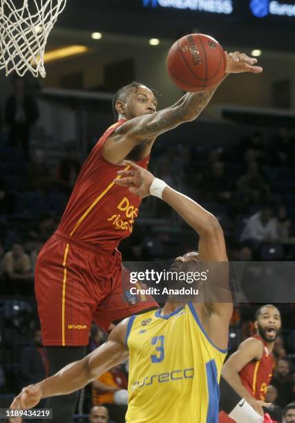 Greg Whittington of Galatasaray Doga Sigorta and Josh Bostic of Arka Gdynia in action during ULEB EuroCup match between Galatasaray Doga Sigorta and...