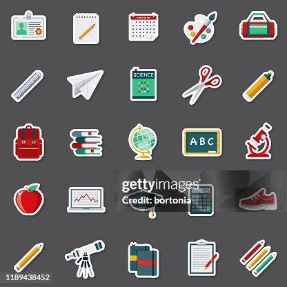 School benodigdheden sticker set School benodigdheden sticker set
