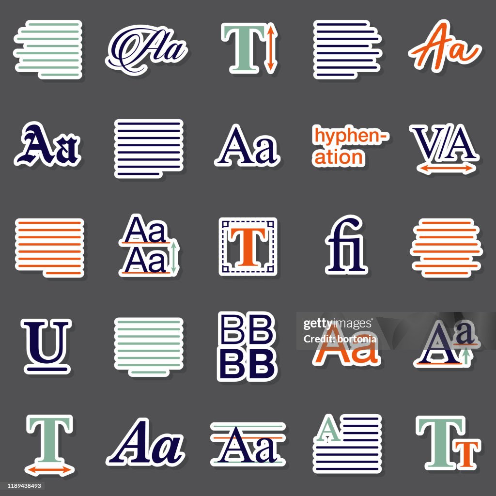 Typography Reference Sticker Typography Sticker Set High-Res Vector Graphic - Getty Images