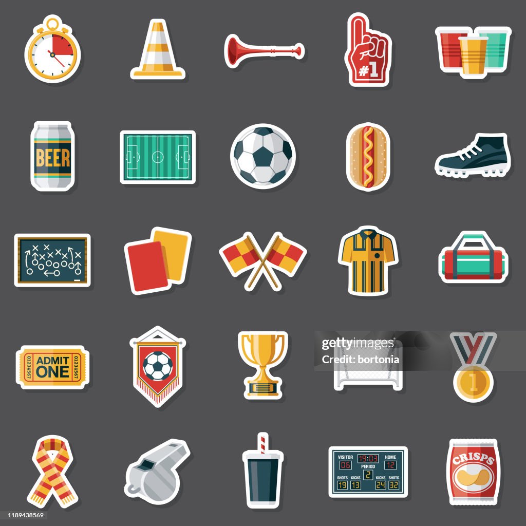 Football Stickers Color Football Sticker Set High-Res Vector Graphic - Getty Images