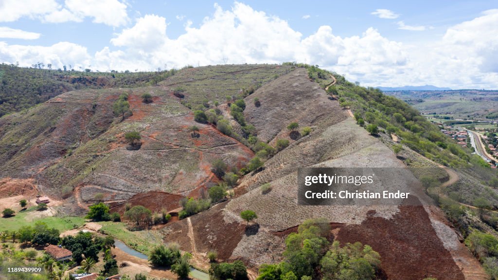 Deforestation in the village Aimorés, Brazil