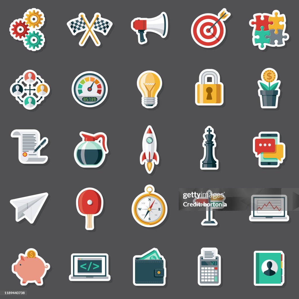 Startup Computer Sticker Startup Sticker Set High-Res Vector Graphic - Getty Images