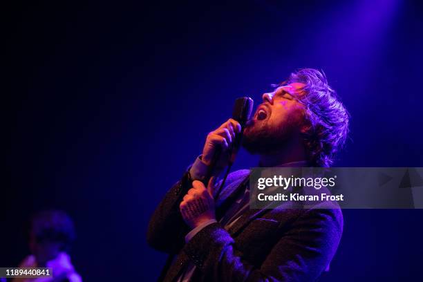 Dara Kiely of Girl Band performs live at Vicar Street on November 22, 2019 in Dublin, Ireland.