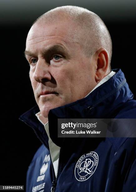 Queens Park Rangers manager Mark Warburton walks onto the pitch before the Sky Bet Championship match between Fulham and Queens Park Rangers at...