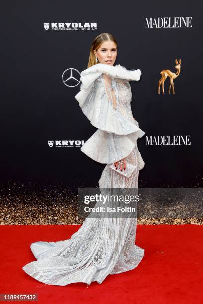 Austrian singer-songwriter and presenter Victoria Swarovski, Kay One arrives for the 71st Bambi Awards at Festspielhaus Baden-Baden on November 16,...