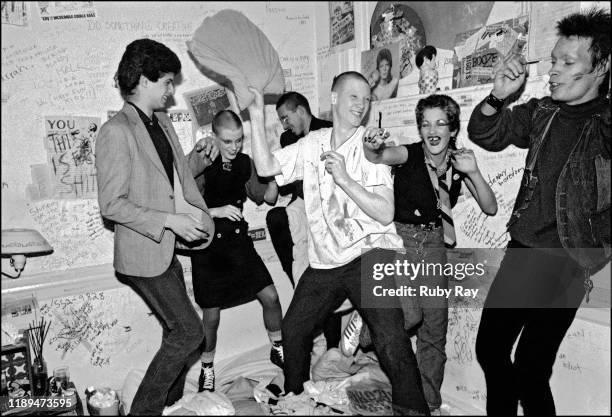 In the Baldies room at the Broadway Hotel in San Francisco, Bruce Loose and the young punk activists of New Youth break protocol with a pillow fight,...