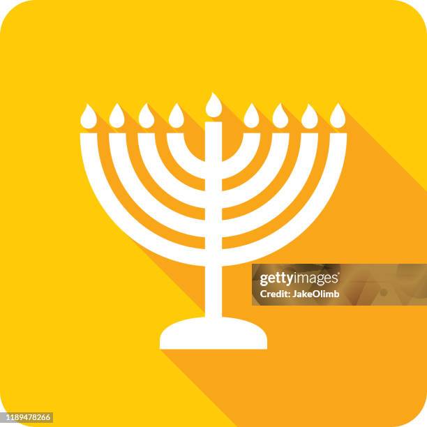 hanukkah menorah lights icon silhouette - jewish heritage month stock illustrations