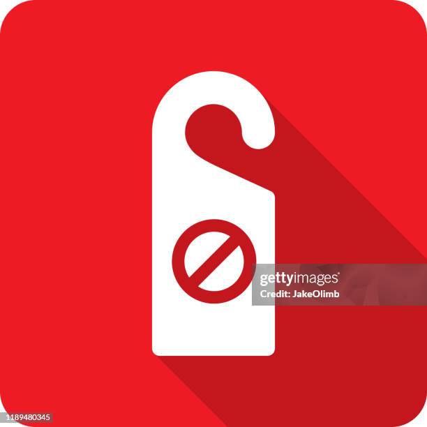 do not disturb sign icon silhouette - cleaning door handle stock illustrations
