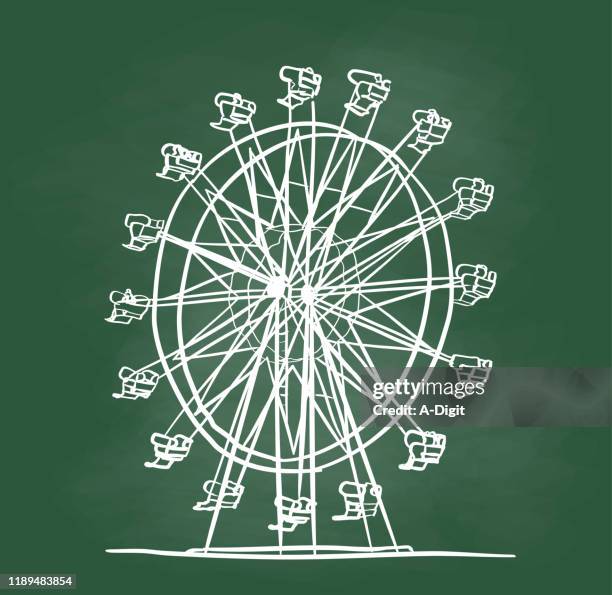 ferriswheel - riding ferris wheel stock illustrations