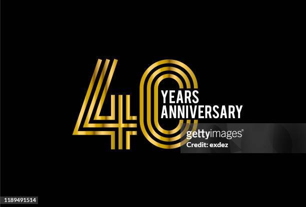 ilustraciones, imágenes clip art, dibujos animados e iconos de stock de aniversario de fourty year - 40th anniversary