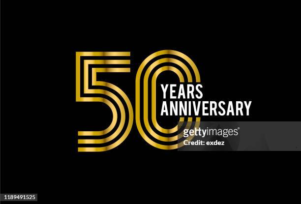 fifty years anniversary - celebrates 50th anniversary stock illustrations