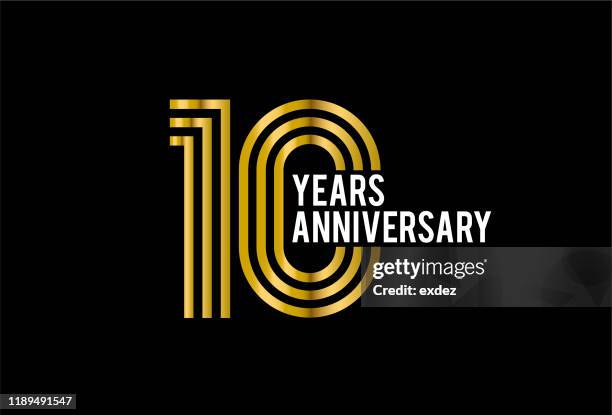 ilustraciones, imágenes clip art, dibujos animados e iconos de stock de aniversario de diez años - 10° aniversario