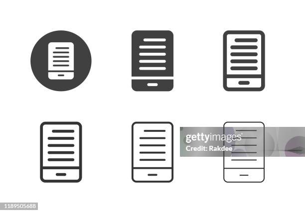 ilustrações, clipart, desenhos animados e ícones de ícones das notícias móveis - multi série - artigo da imprensa