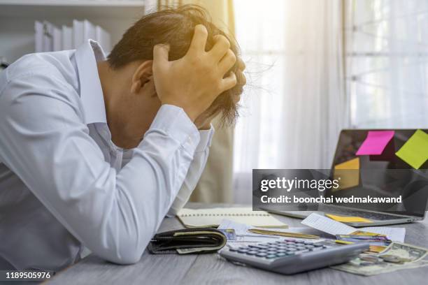 business people stress the cost - debt stock pictures, royalty-free photos & images