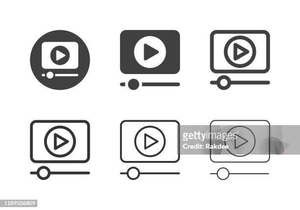 media player icons - multi-serie - kinofilm stock-grafiken, -clipart, -cartoons und -symbole