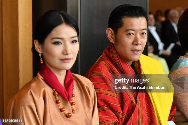 King Jigme Khesar Namgyel Wangchuck of Bhutan and Queen Jetsun Pema of Bhutan attends the enthronement ceremony of Japanese Emperor Naruhito...