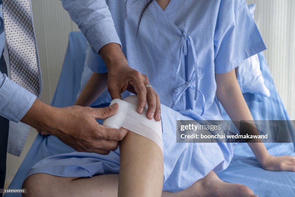 Female patients with ankle injuries.