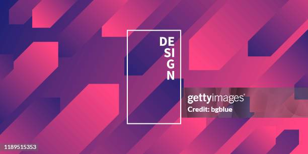 abstract design with geometric shapes - trendy purple gradient - neon arrow stock illustrations