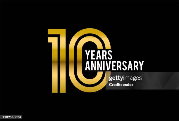 10 year anniversary - 10th anniversary stock illustrations