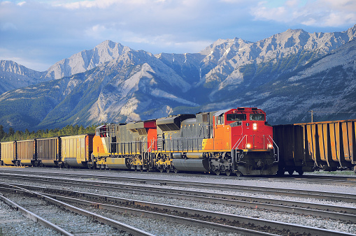 Freight container train in Jasper.