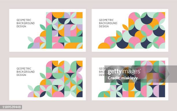 stockillustraties, clipart, cartoons en iconen met geometrische achtergrond collectie - bloemblaadje