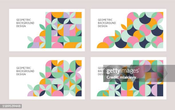 ilustrações de stock, clip art, desenhos animados e ícones de geometric background collection - petal