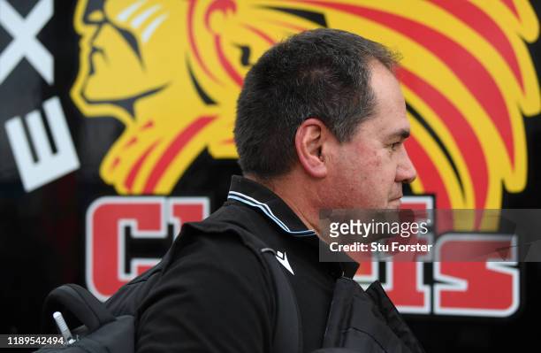 Glasgow coach Dave Rennie arrives at the stadium before the Heineken Champions Cup Round 2 match between Exeter Chiefs and Glasgow Warriors at Sandy...