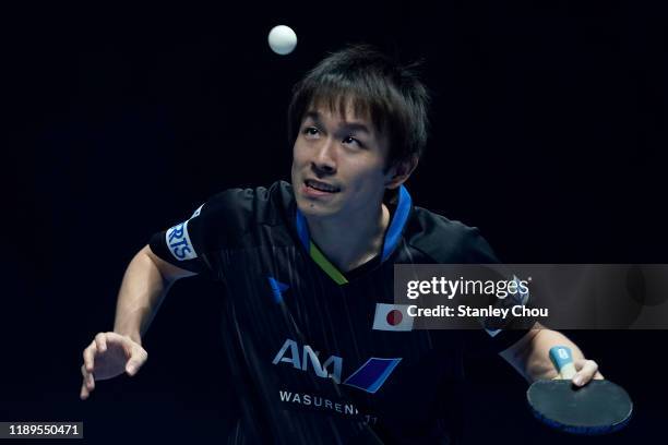 Niwa Koki of Japan plays a shot during day three of the T2 Diamond 2019 Singapore at the Our Tampines Hub on November 23, 2019 in Singapore.