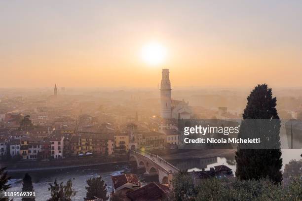 verona, sunset - verona italy stock pictures, royalty-free photos & images