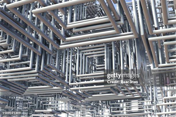 3d view of tubes - abstract chaos - fantasy factory stock pictures, royalty-free photos & images